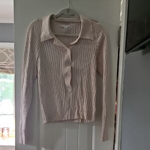 Good American Plaited Ribbed Polo Top Size 3/4